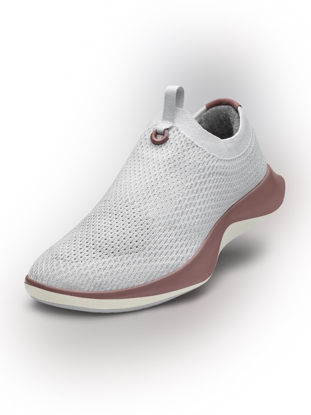 allbirds woman's Slip-On Knit Sneakers - Gray and Brown